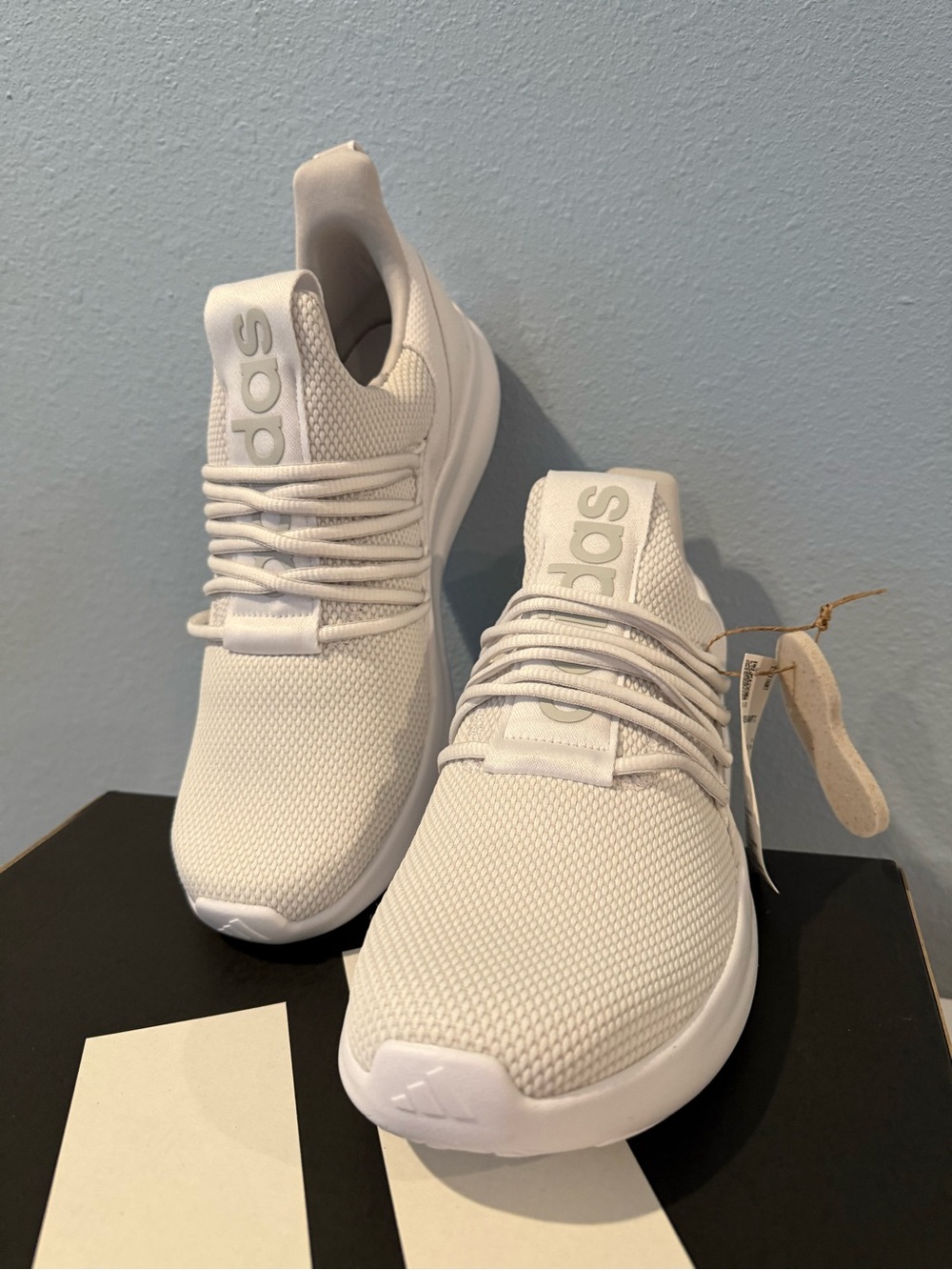 adidas Men’s  or Women’s White Knit Lace-Up Sneakers